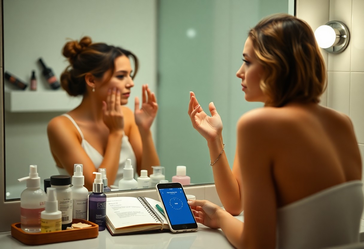 A lady Tracking her Skincare Journey.