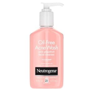 Neutrogena Oil-Free Acne Wash Face Cleanser, Pink Grapefruit 6 oz (5 Pack)