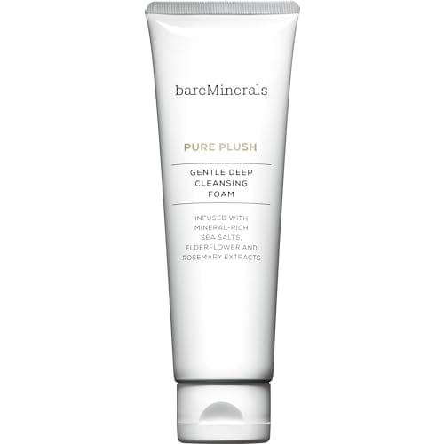 bareMinerals Pure Plush Gentle Deep Cleansing Foam, Nourishing and Smoothing Face Cleanser, Vegan, SLS-free formula