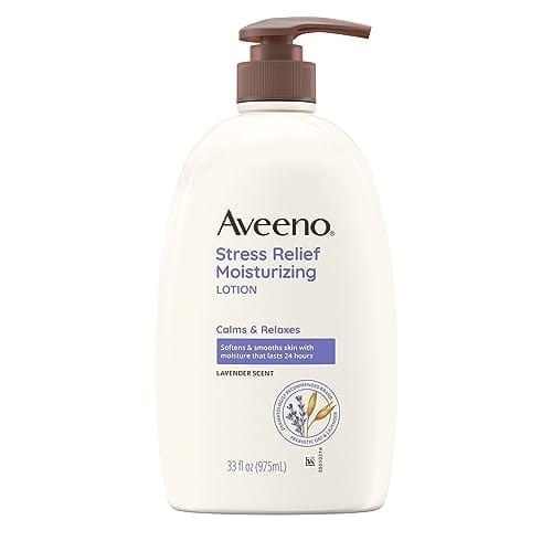 Aveeno Stress Relief Moisturizing Body Lotion with Lavender Scent, to help you feel Calm and Relaxed, Hydrating Body Lotion for Dry Skin, 33 FL OZ