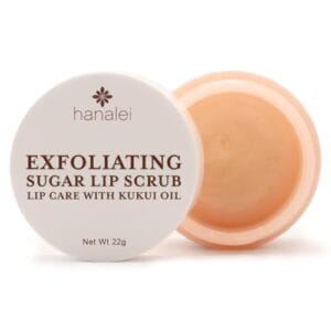 Vegan and Cruelty-Free Sugar Lip Scrub Exfoliator by Hanalei – Made with Hawaiian Cane Sugar, Kukui Oil, and Shea Butter to Exfoliate, Smooth, and Brighten Lips Made in the USA (22 g)
