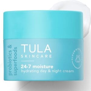TULA Skin Care 24-7 Hydrating Day & Night Cream - Anti-Aging Moisturizer for Face, Contains Watermelon & Blueberry Extract, 1.5 oz.