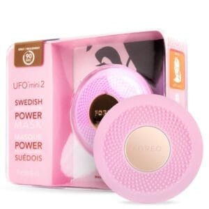 FOREO UFO mini 2 Face Mask Treatment Complete Facial - Red Light Treatment for Face - Warming - Face Moisturizer - Dark Spot & Acne Scar Treatment for Face - Nourishing- Pearl Pink