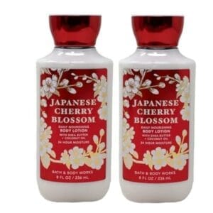 Bath & Body Works Japanese Cherry Blossom Body Lotion Shea Butter + Vitamin E 8.0 Oz (Pack of 2)