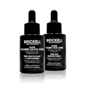 Brickell Men's Daily Anti-Aging Day and Night Serum Routine, All Natural and Organic, Unscented