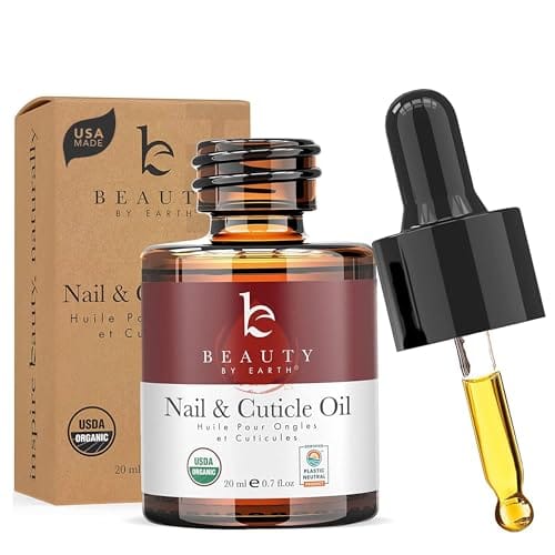 Organic Nail and Cuticle Oil - USA Made Nail Oil for Growth & Strength with Jojoba and Vitamin E, Repair for Damaged Nails & Cuticle Softener made with Natural Ingredients, Nails Care Products