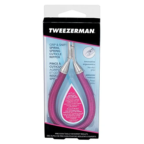 Tweezerman Grip & Snip Spiral Spring Cuticle Nipper Assorted Colors, Blue/Pink, 2.5 x 1 x 6" - Image 9