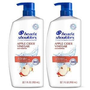 Head & Shoulders Dandruff Shampoo To Clarify Scalp Infused with Apple Cider Vinegar, 2 Count, 32.1 fluid ounces