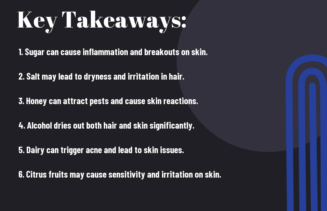 Key Takeaways: 10 Kitchen Ingredients You Should Avoid for Healthy Skin and Hair Care